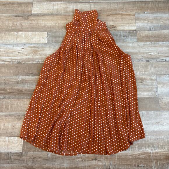 Smythe Polka Dot Drape Blouse Amber Orange Size M - Picture 2 of 4
